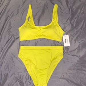 Fashion Nova Lime Green Bikini Set in Small.
